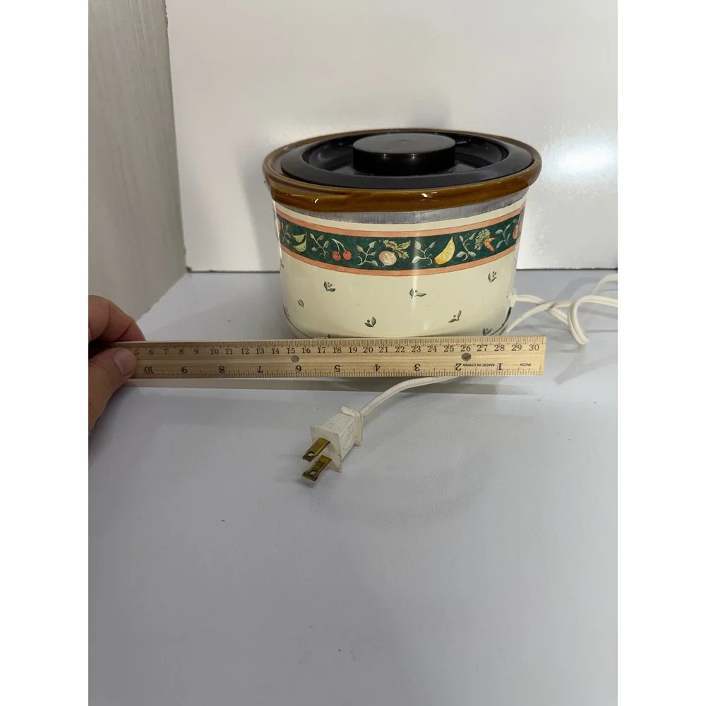 Rival Crock-Ette 1 Qt Slow Cooker Garden of Good Things Vintage Stoneware 3100/2